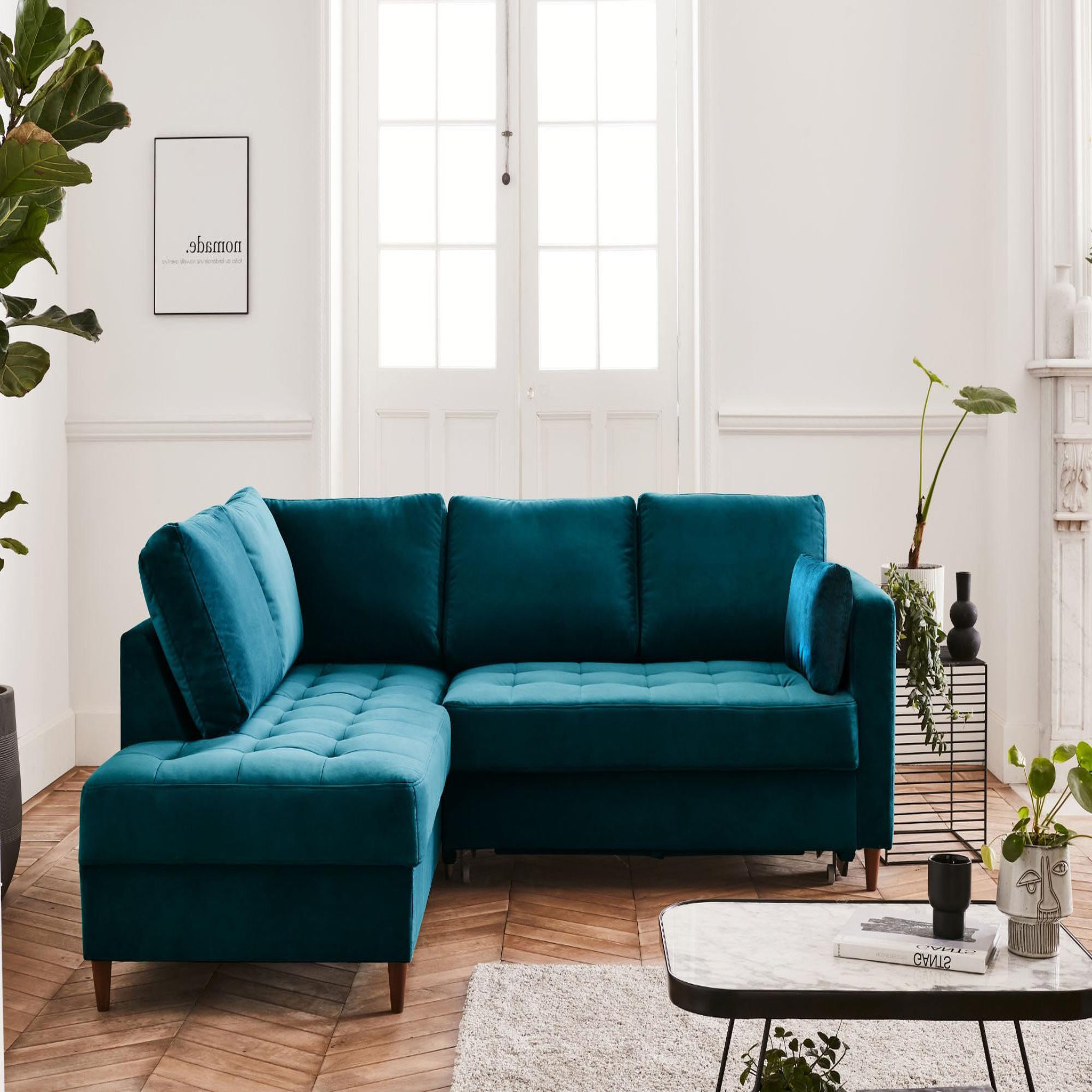 Voir la diapositive 2 : LISA DESIGN Anna - canapé d'angle gauche - 5 places - convertible - en velours