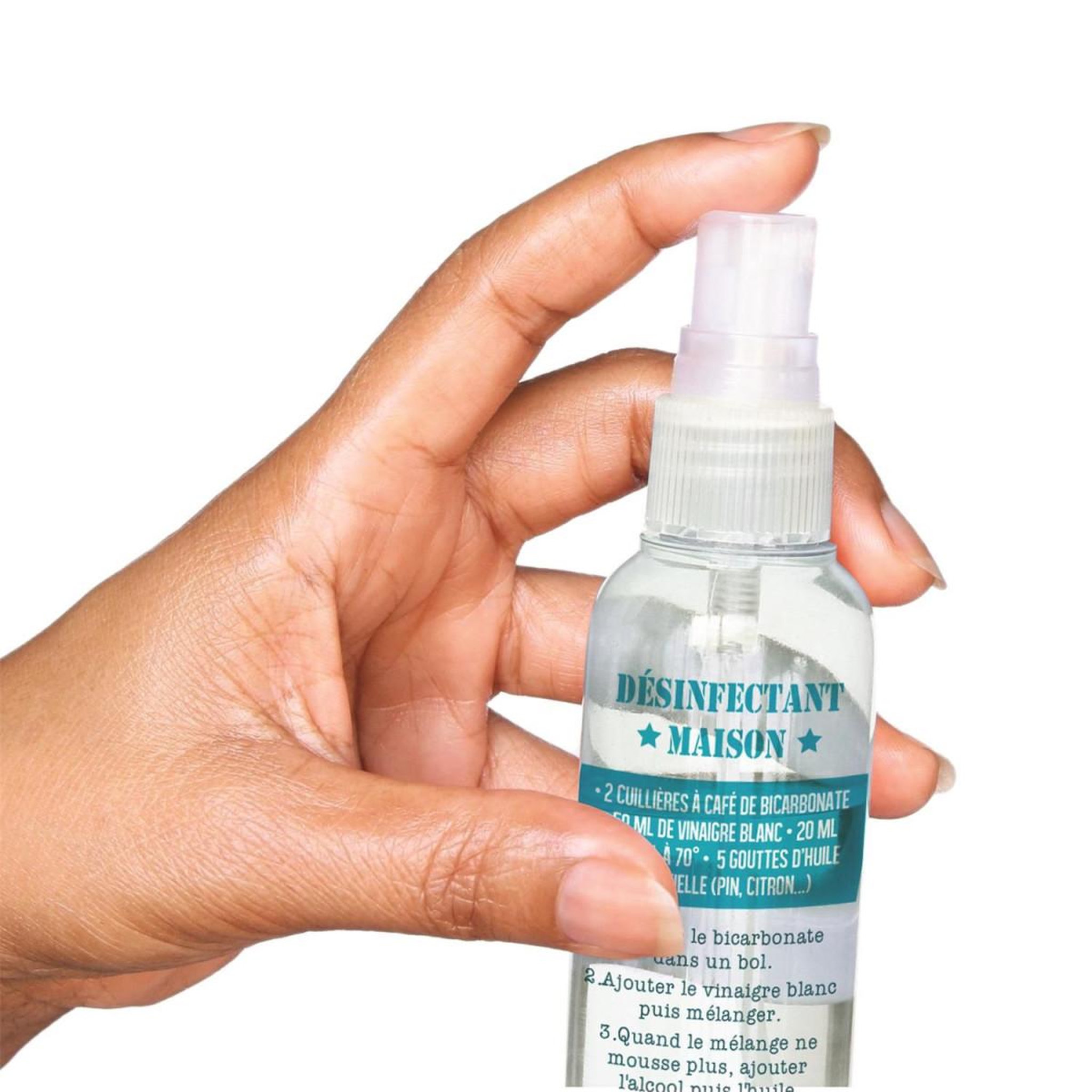 Voir la diapositive 2 : Je cherche une idee Flacon vaporisateur  désinfectant  100ml transparent