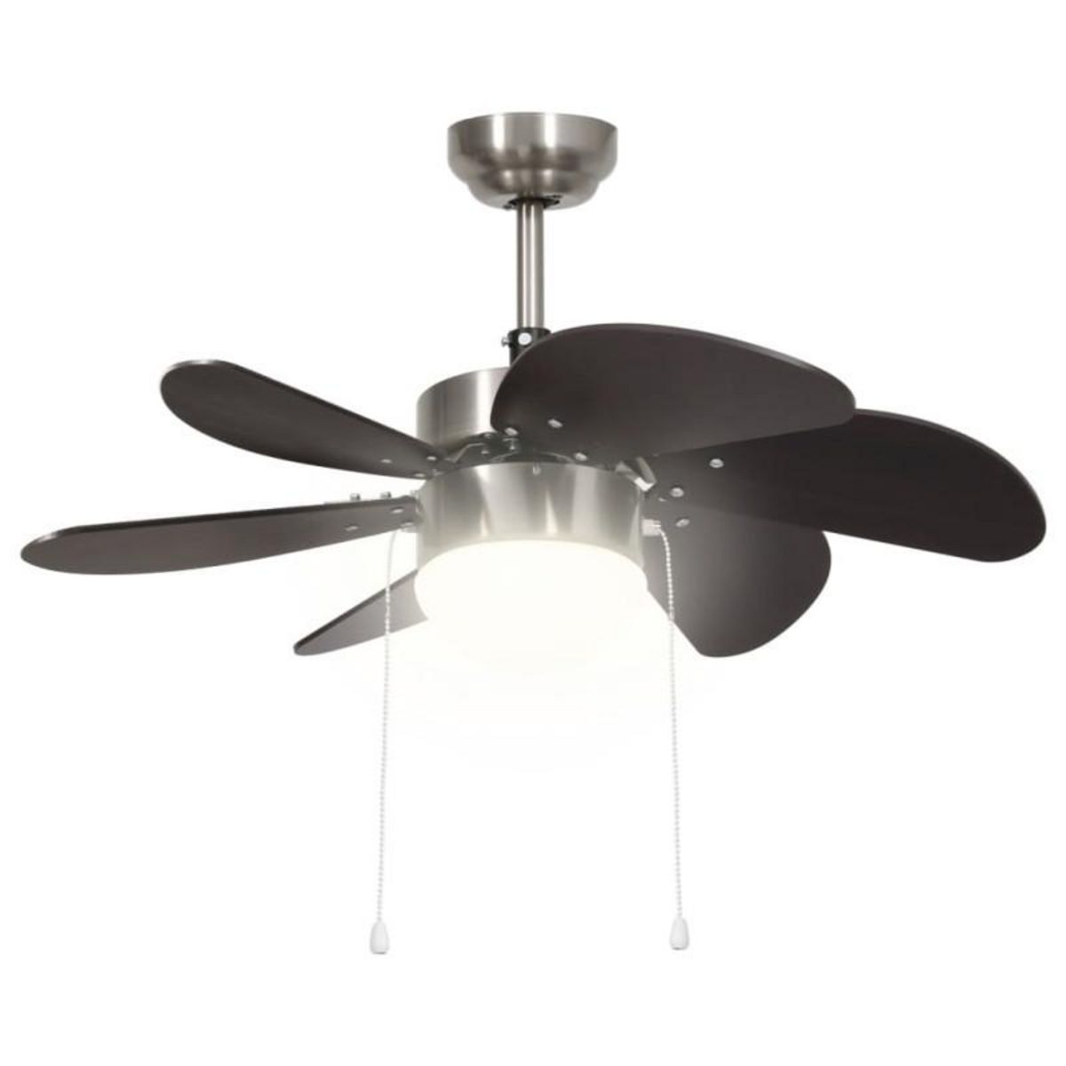 VIDAXL Ventilateur de plafond avec lampe 76 cm Marron foncé
