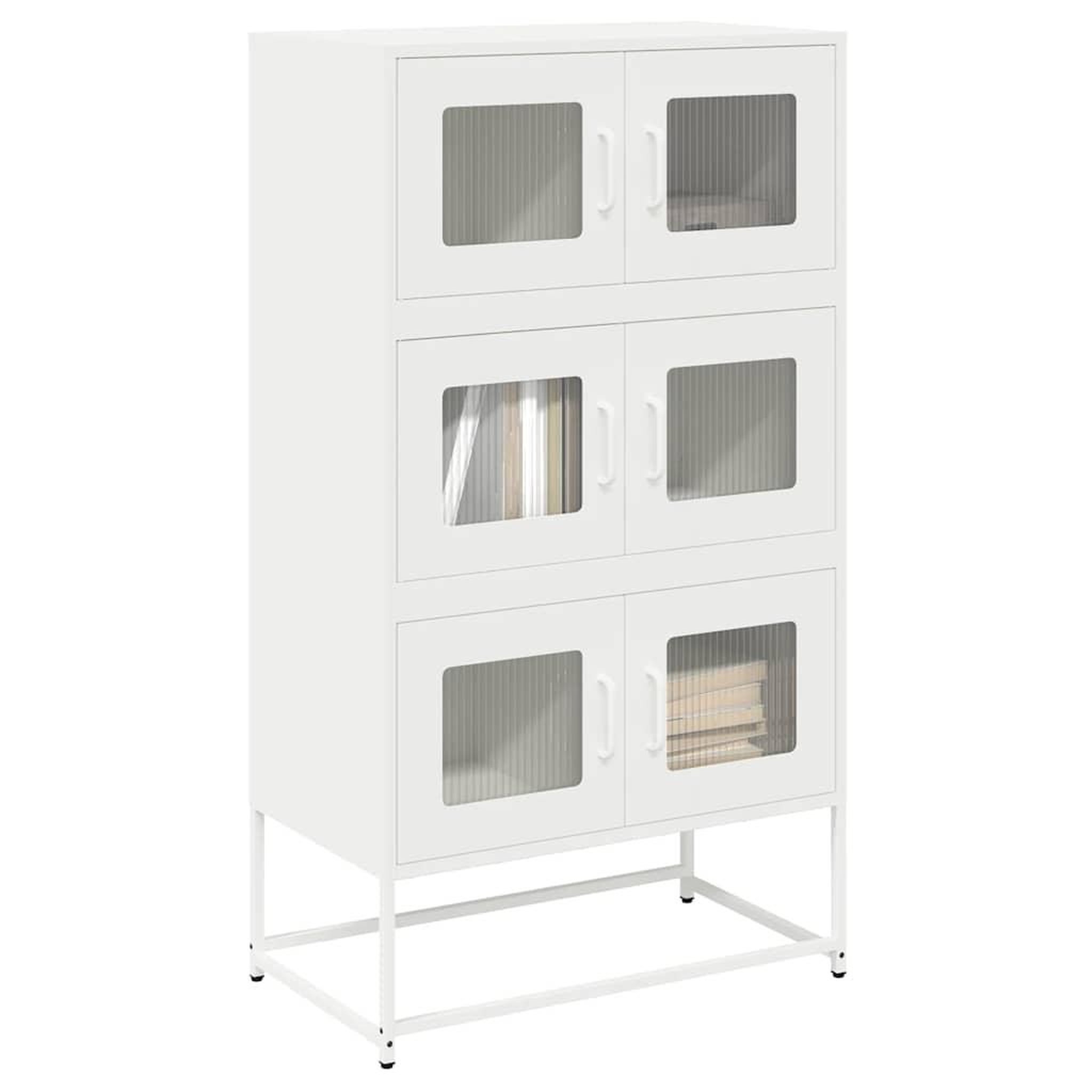 Voir la diapositive 1 : VIDAXL Buffet haut blanc 68x39x123 cm acier