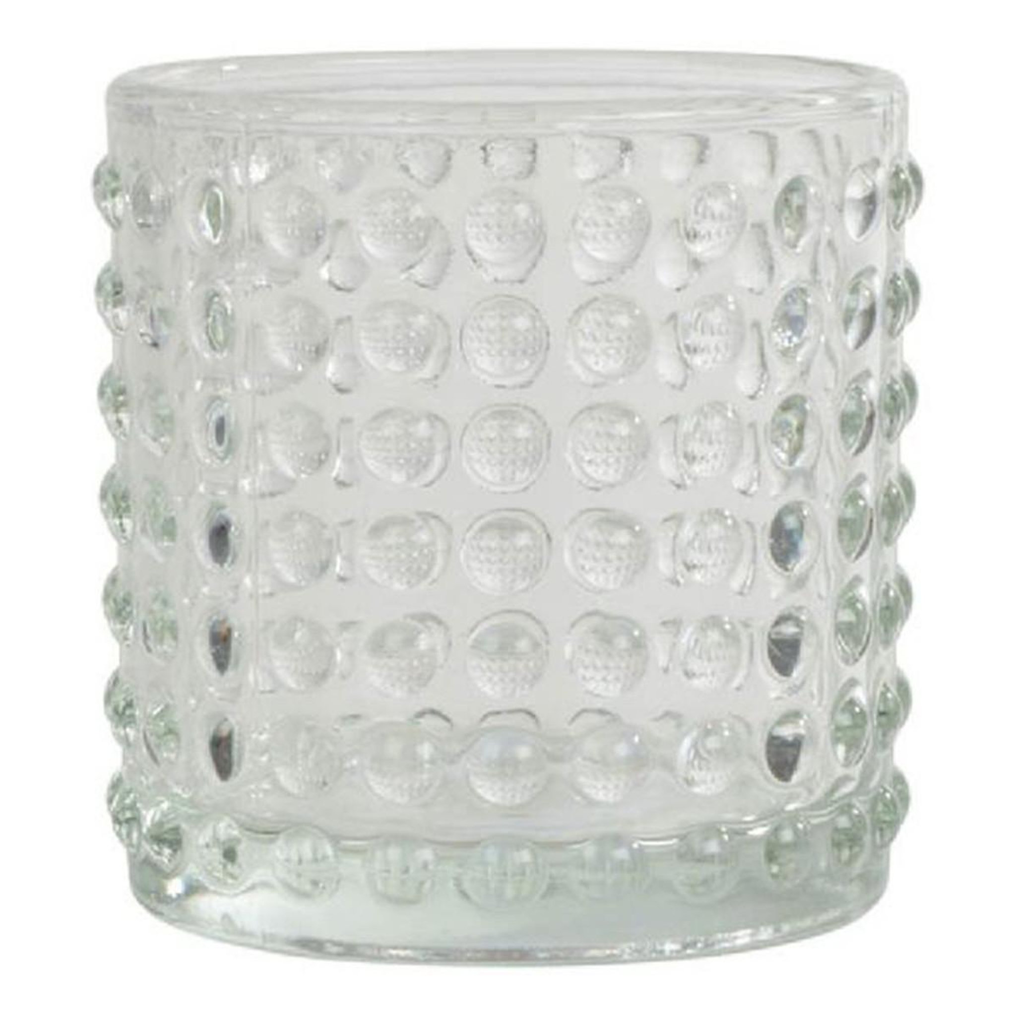 HOMEA Photophore bulles en verre  arty  7cm transparent