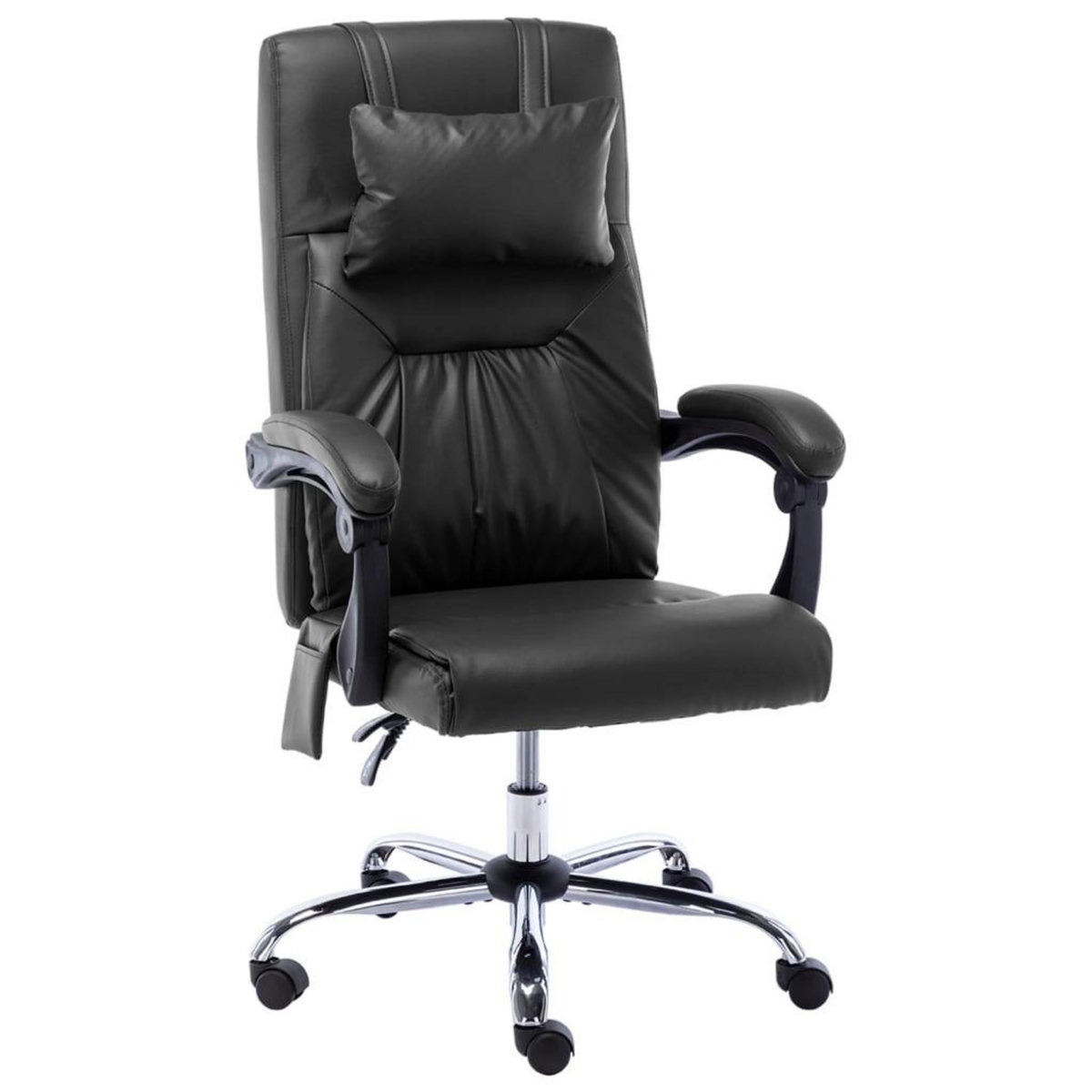 VIDAXL Chaise de bureau de massage Noir Similicuir