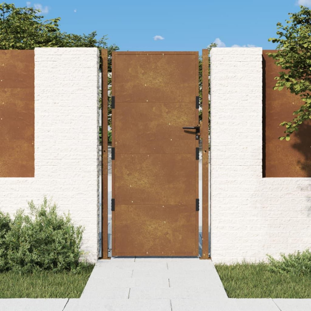 VIDAXL Portail de jardin 105x205 cm acier corten