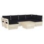 Voir la diapositive 2 : VIDAXL Salon de jardin palette 7 pcs avec coussins bois d'epicea