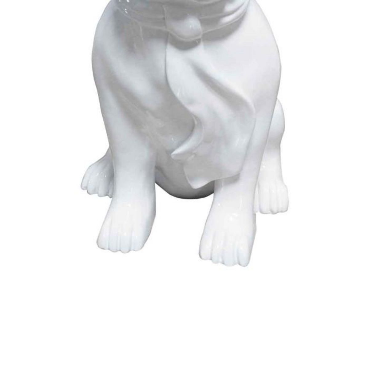 Paris Prix Sculpture Design Chien  Dude  37cm Blanc