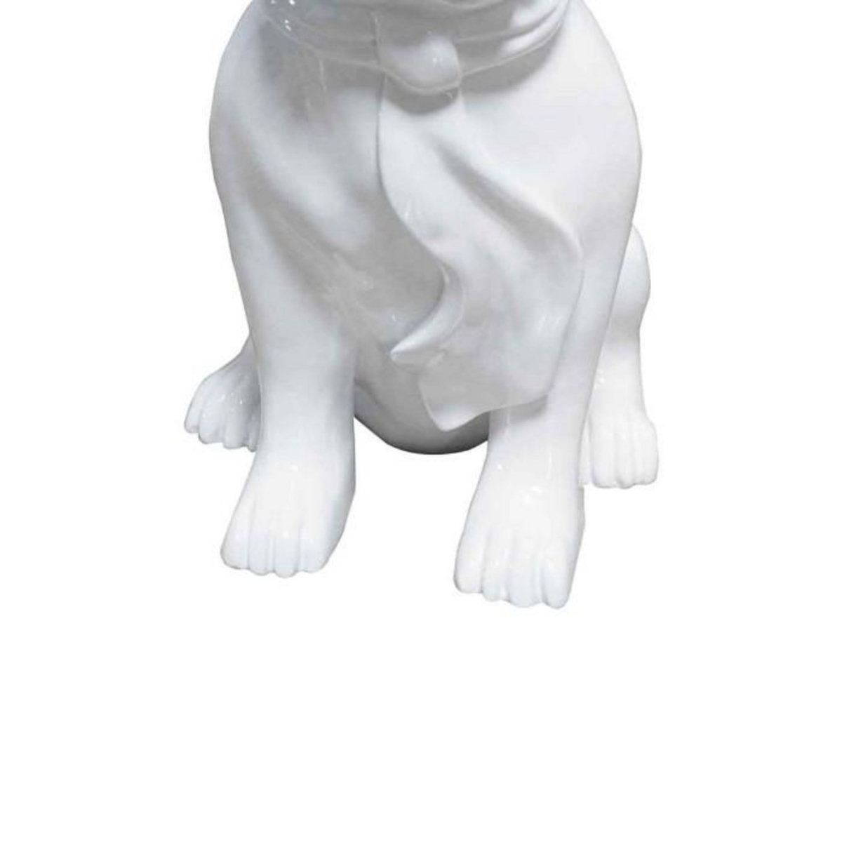 Paris Prix Sculpture Design Chien  Dude  37cm Blanc