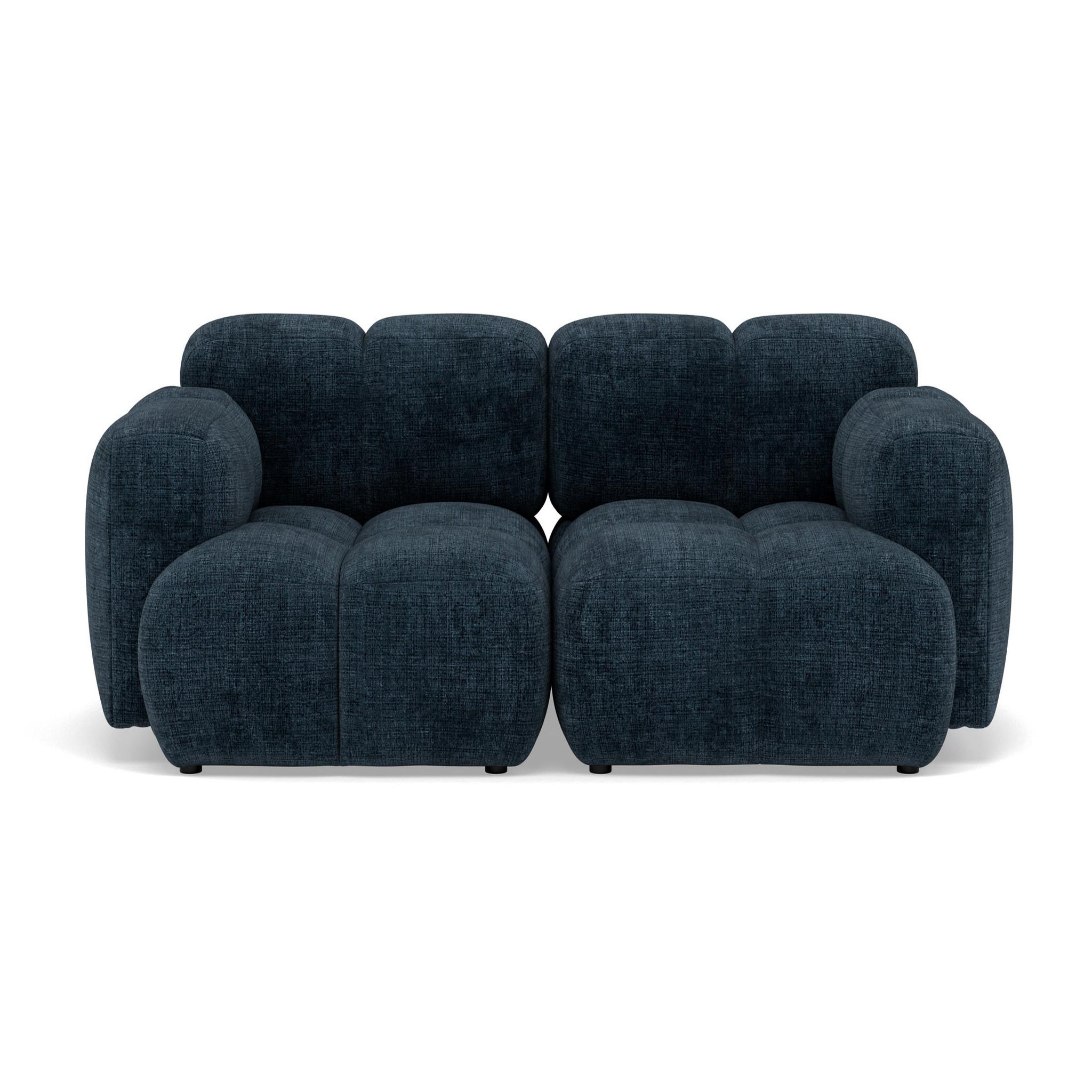 Voir la diapositive 1 : BEST MOBILIER Grace - canapé modulable 2 places en velours texturé