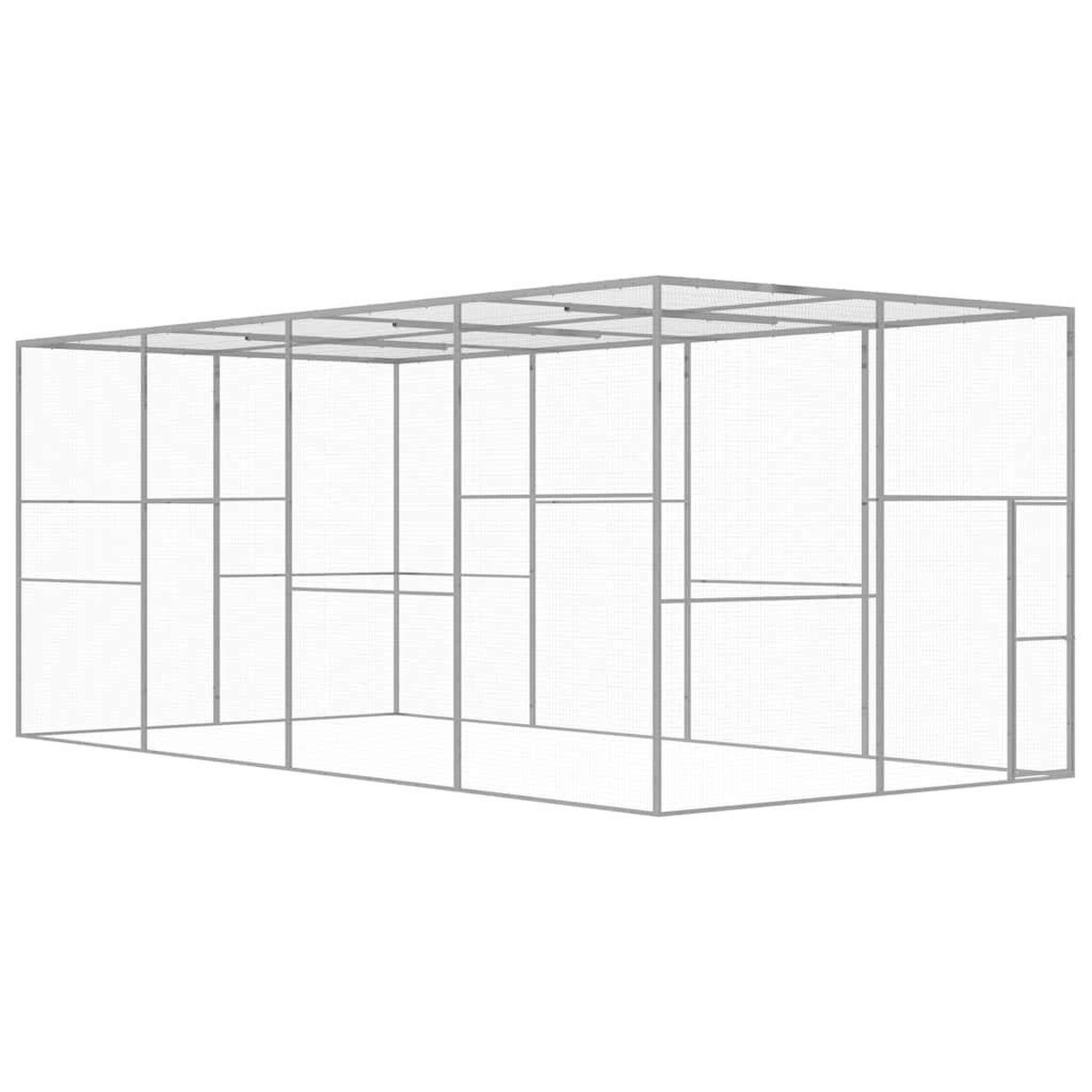 VIDAXL Cage pour chat 6x3x2,5 m Acier galvanise