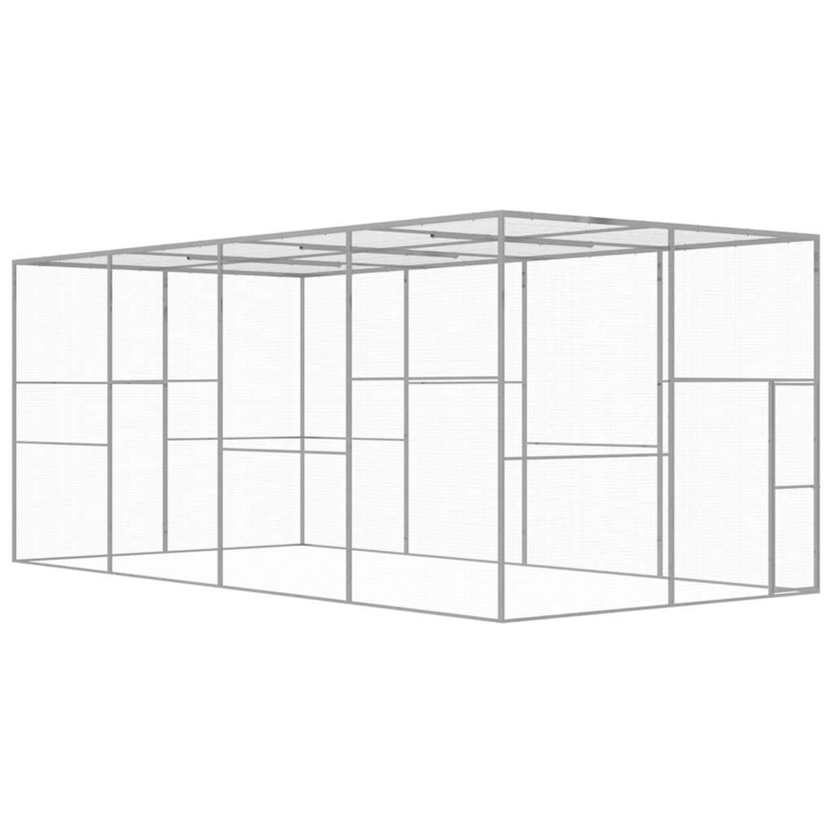 VIDAXL Cage pour chat 6x3x2,5 m Acier galvanise