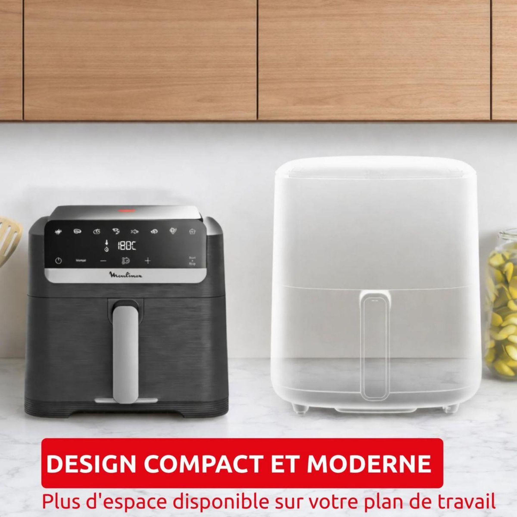 Voir la diapositive 4 : MOULINEX Friteuse sans huile easy fry mega compact ez866hf1