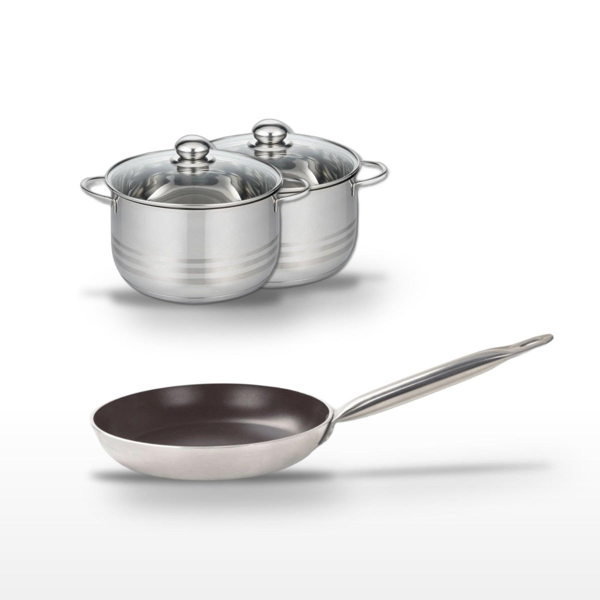 ELO Lot Poêle 24 cm & 2 Faitouts 20/24 cm Elo Bistro Line