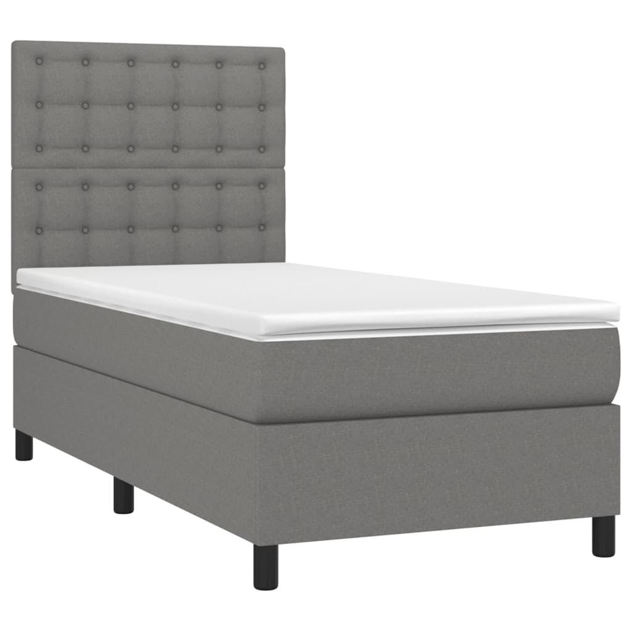 Voir la diapositive 3 : VIDAXL Sommier a lattes de lit avec matelas et LED Gris fonce 80x200cm