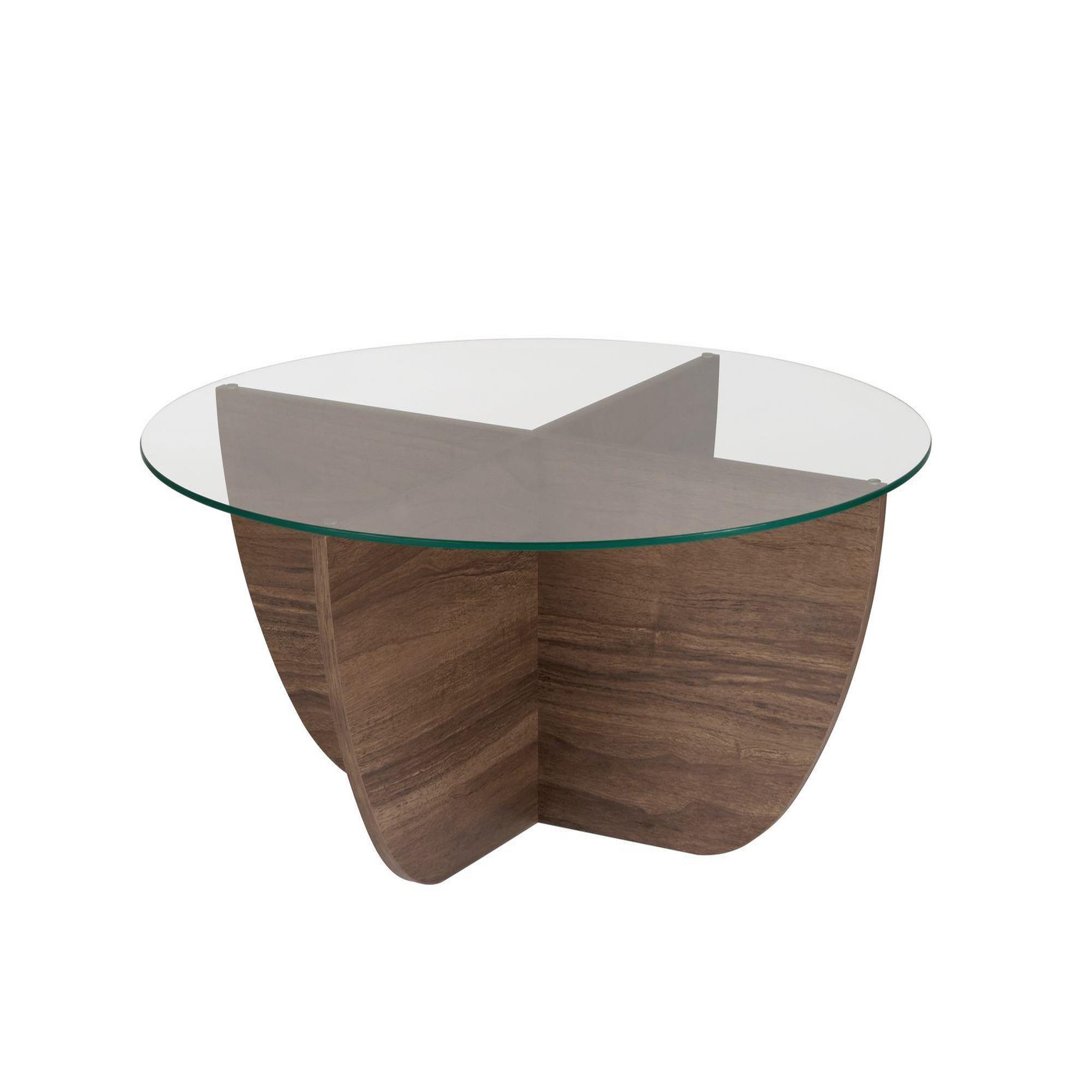 Habitat et Jardin Table basse en verre  liya  90 x 90 x 30 cm - noyer