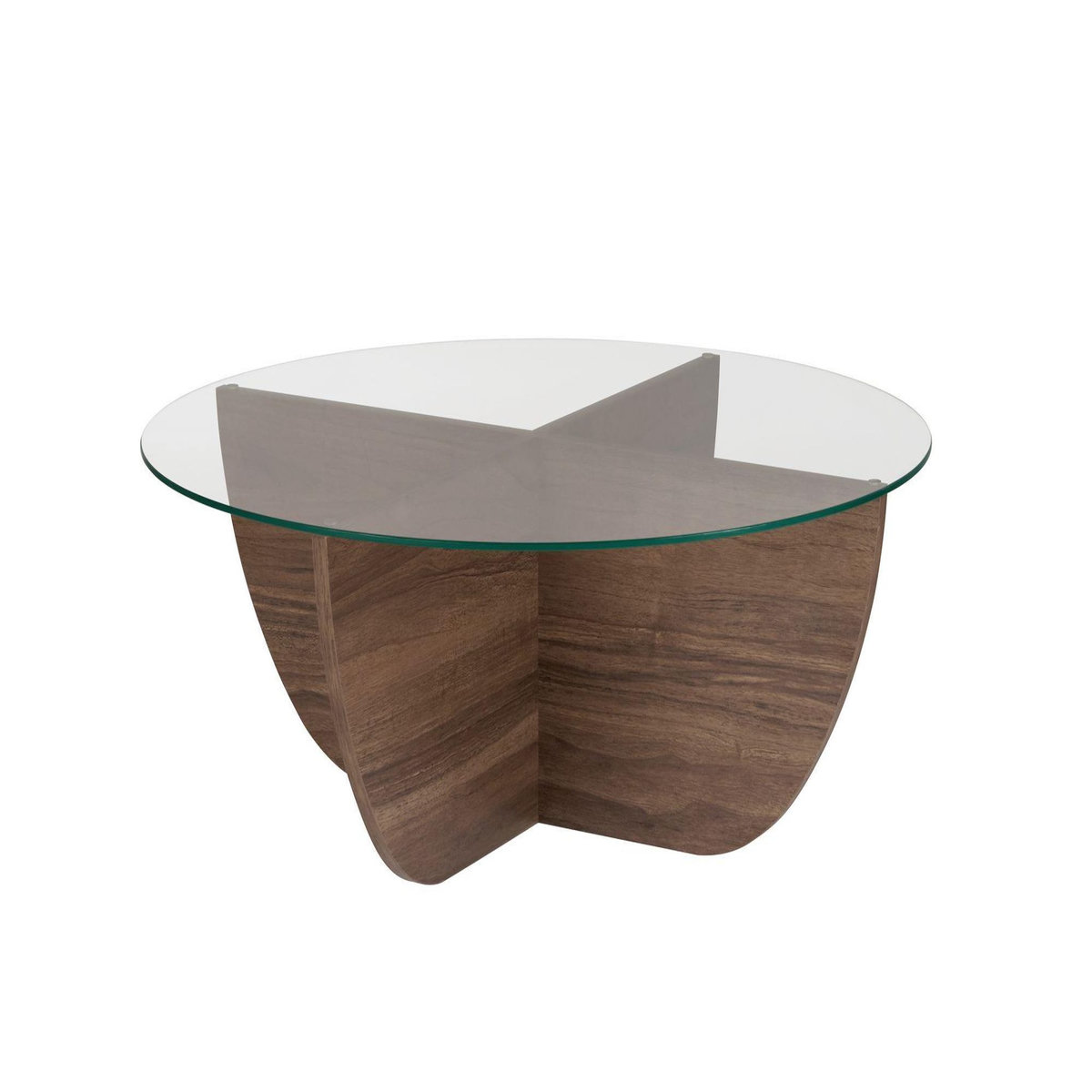 Habitat et Jardin Table basse en verre  Liya  90 x 90 x 30 cm - Noyer