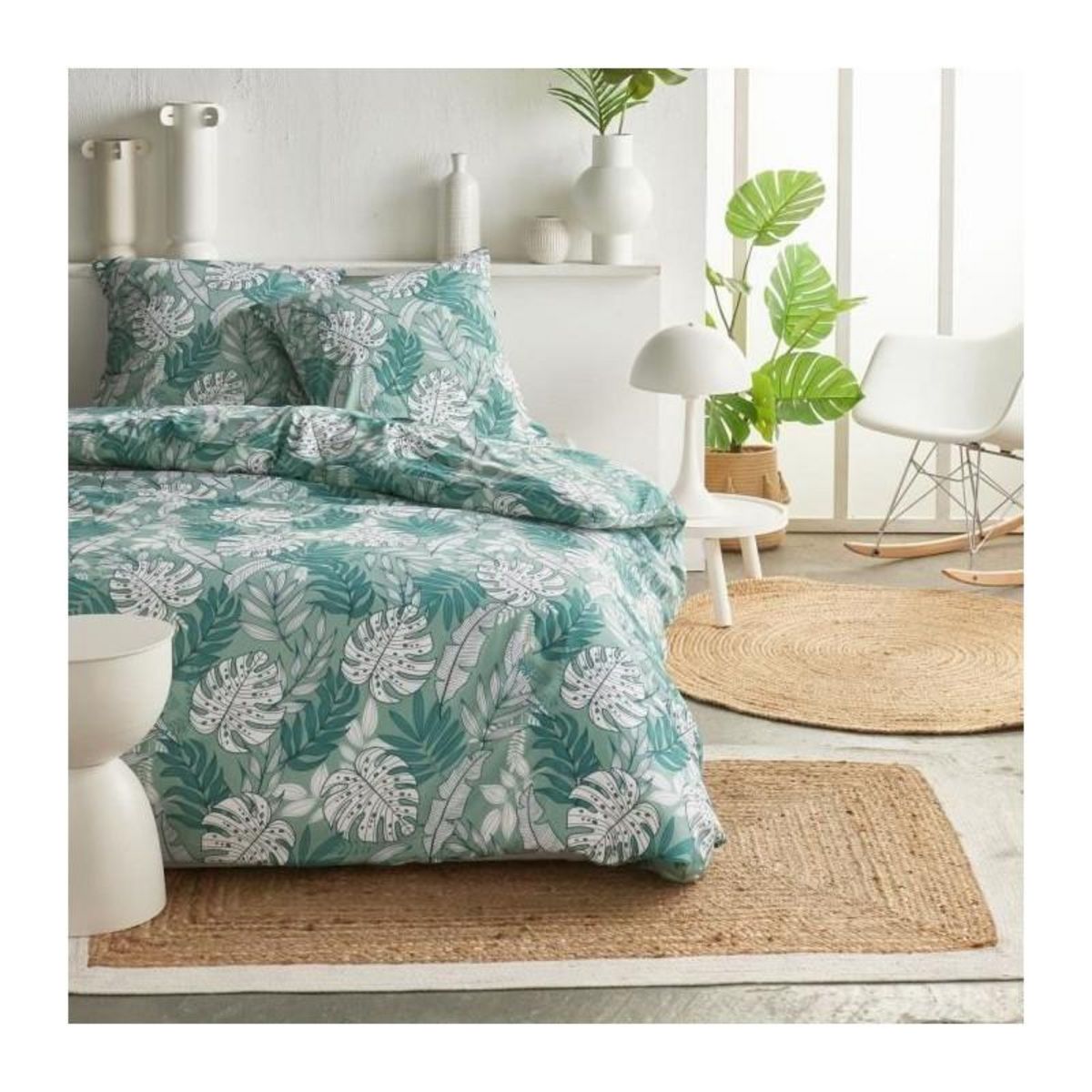 Today Parure de lit - TODAY Crazy - Imprimé Jungle - 2 personnes - 220 x 240 cm - Bleu