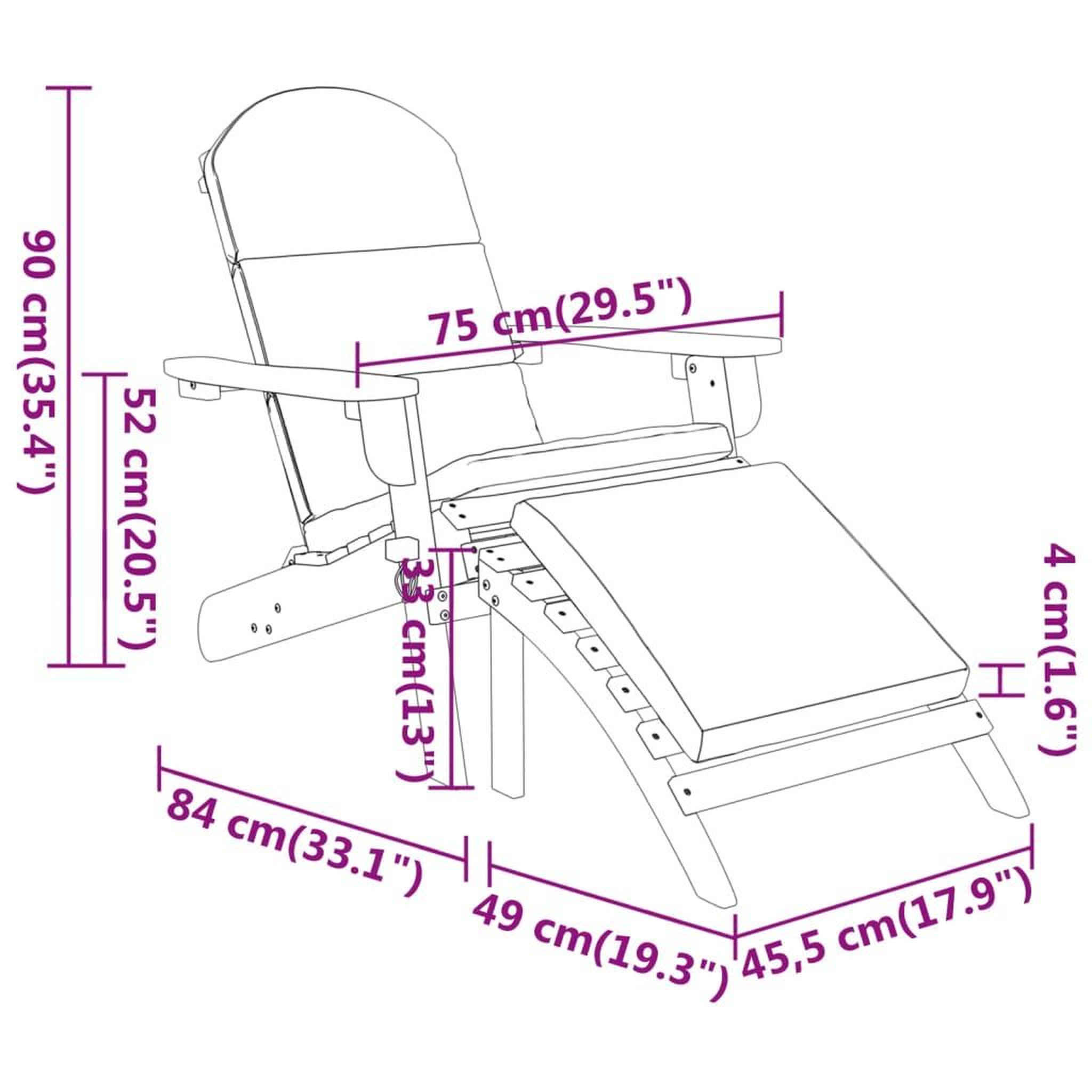 Voir la diapositive 6 : VIDAXL Ensemble de salon de jardin Adirondack 3 pcs bois acacia solide