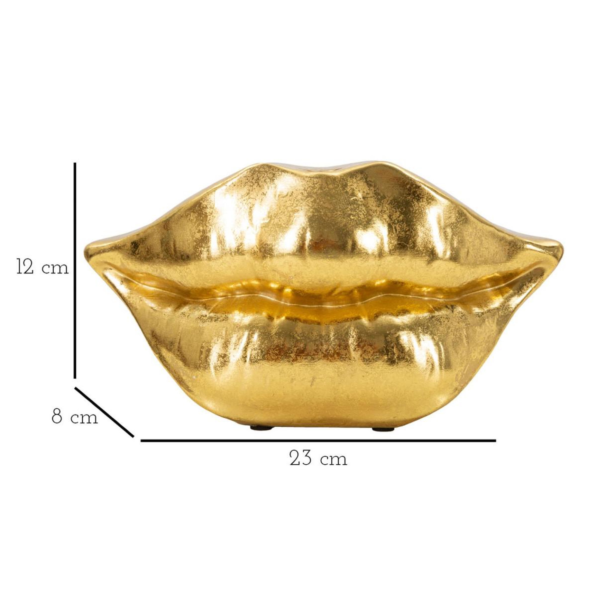 Voir la diapositive 6 : Paris Prix Vase déco en résine  bouche  23cm or