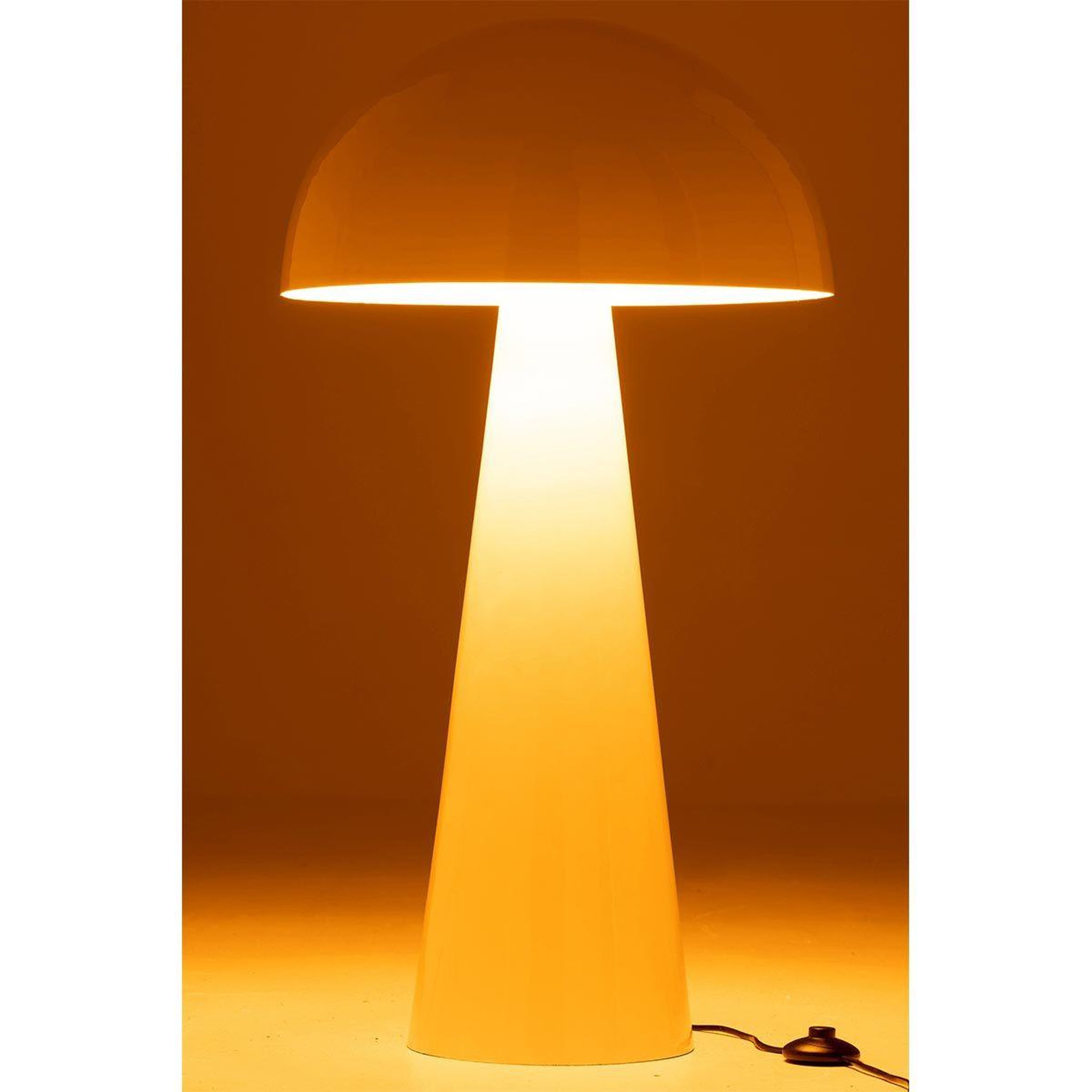 Voir la diapositive 3 : J-LINE Lampadaire  Champignon Brillant  99cm Blanc