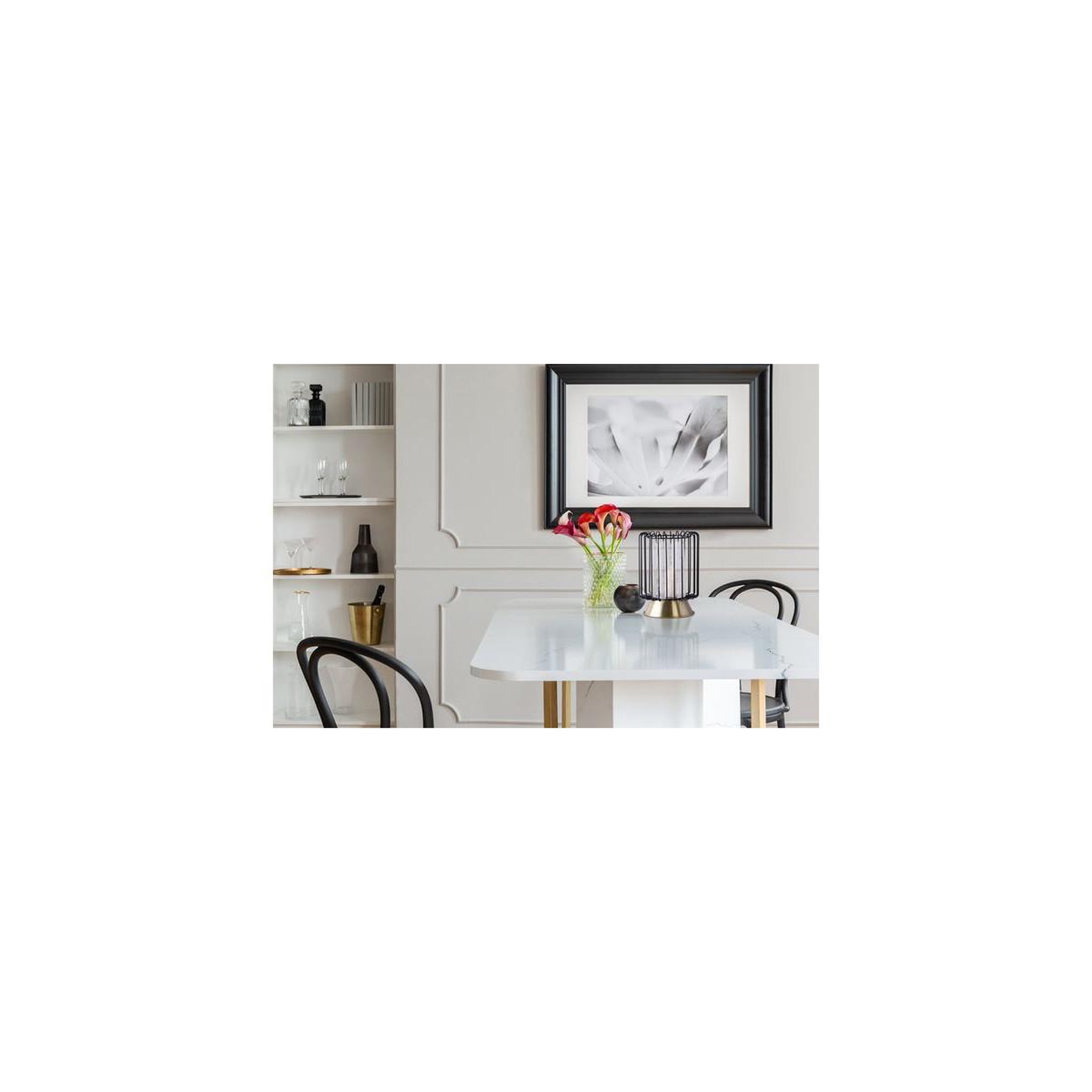Voir la diapositive 4 : Paris Prix Bougeoir rond déco  malibu  31cm noir & or