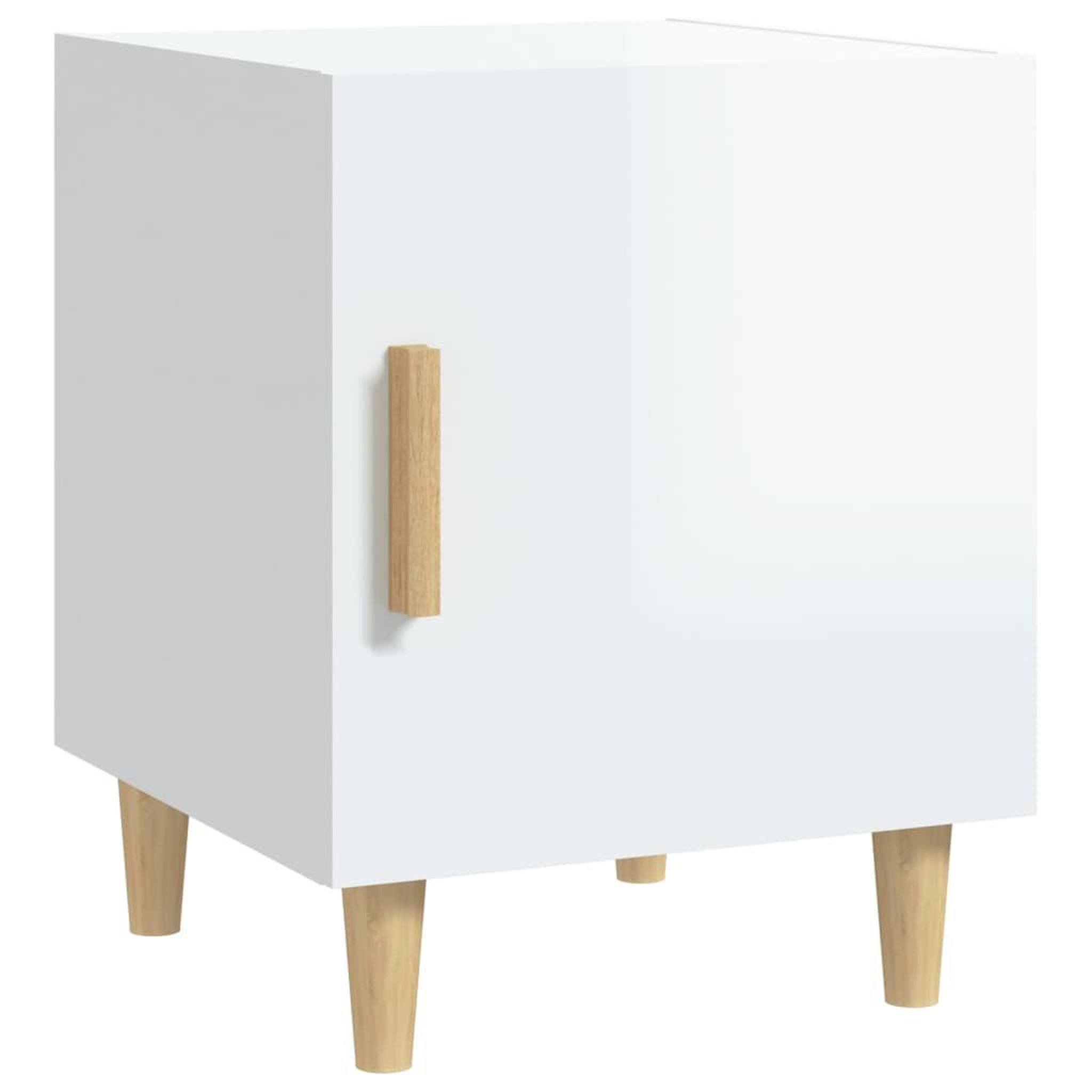 Voir la diapositive 2 : VIDAXL Table de chevet Blanc brillant Bois d'ingenierie