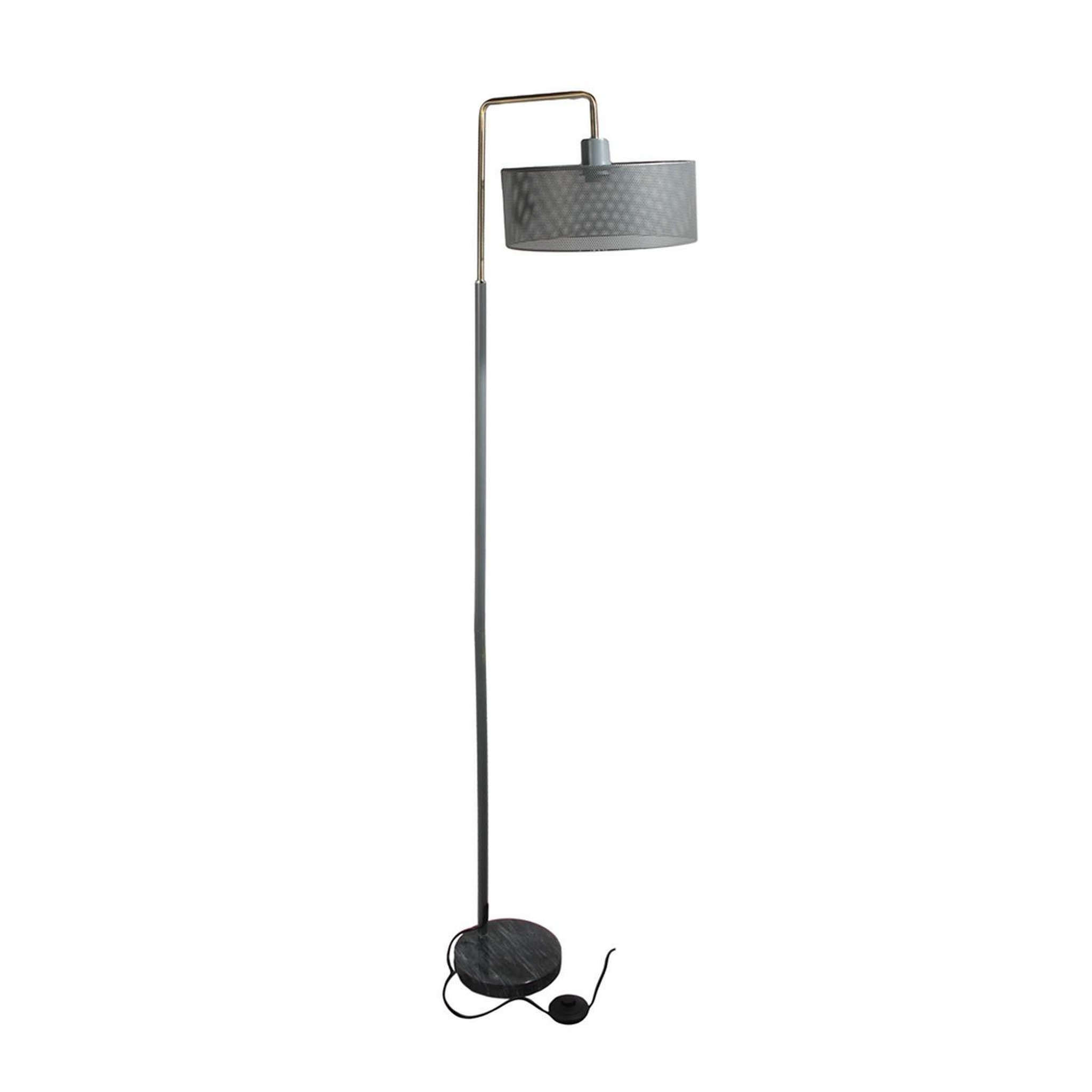 Voir la diapositive 2 : The Home Deco Factory Lampadaire moderne ajouré yvan - socle en marbre - h. 152 cm - gris