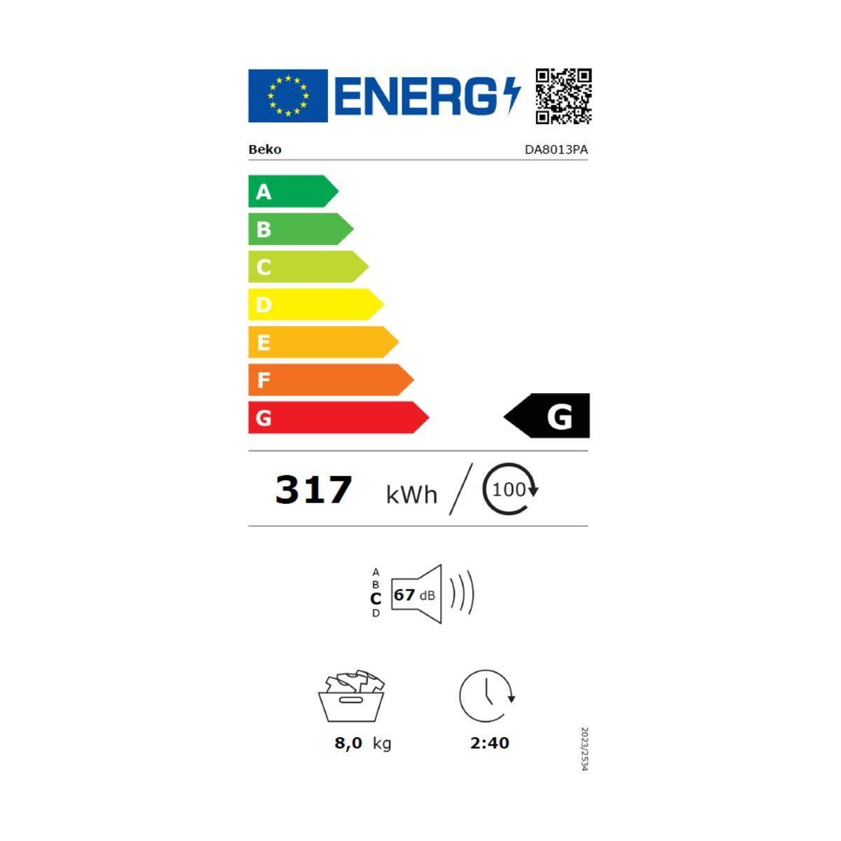 Beko Sèche linge à évacuation DA8013PA