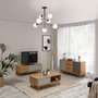 Voir la diapositive 3 : VS VENTA-STOCK Meuble TV Bruce 2 Tiroirs et 2 Portes, Bois Massif, 140 cm (Largeur) 51 cm (Hauteur)