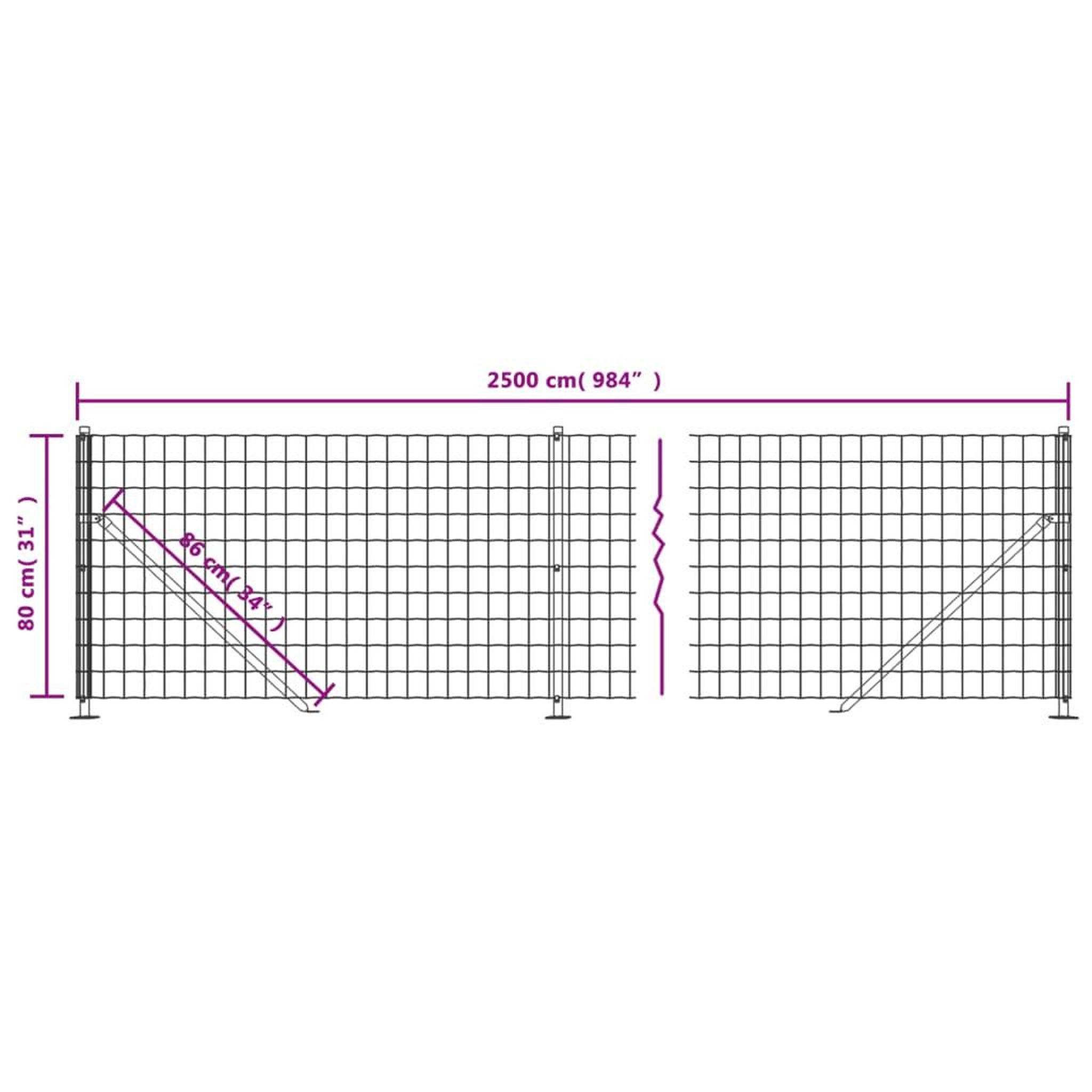 Voir la diapositive 6 : VIDAXL Cloture en treillis metallique avec bride vert 0,8x25 m