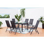Voir la diapositive 2 : CONCEPT USINE Table de jardin extensible et 6 fauteuils en alu et toile PVC BRESCIA