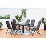 Voir la diapositive 2 : CONCEPT USINE Table de jardin extensible et 6 fauteuils en alu et toile PVC BRESCIA
