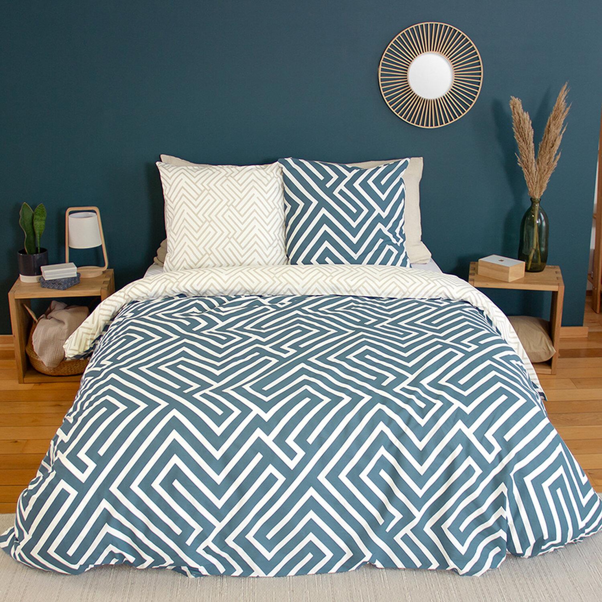 Voir la diapositive 1 : Home collection Parure De Couette 100% Coton 52 Fils, Phosy