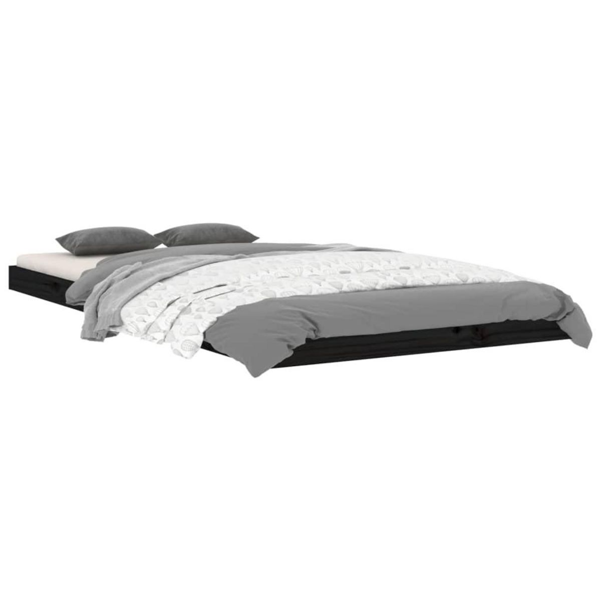 VIDAXL Cadre de lit sans matelas noir 100x200 cm bois massif de pin