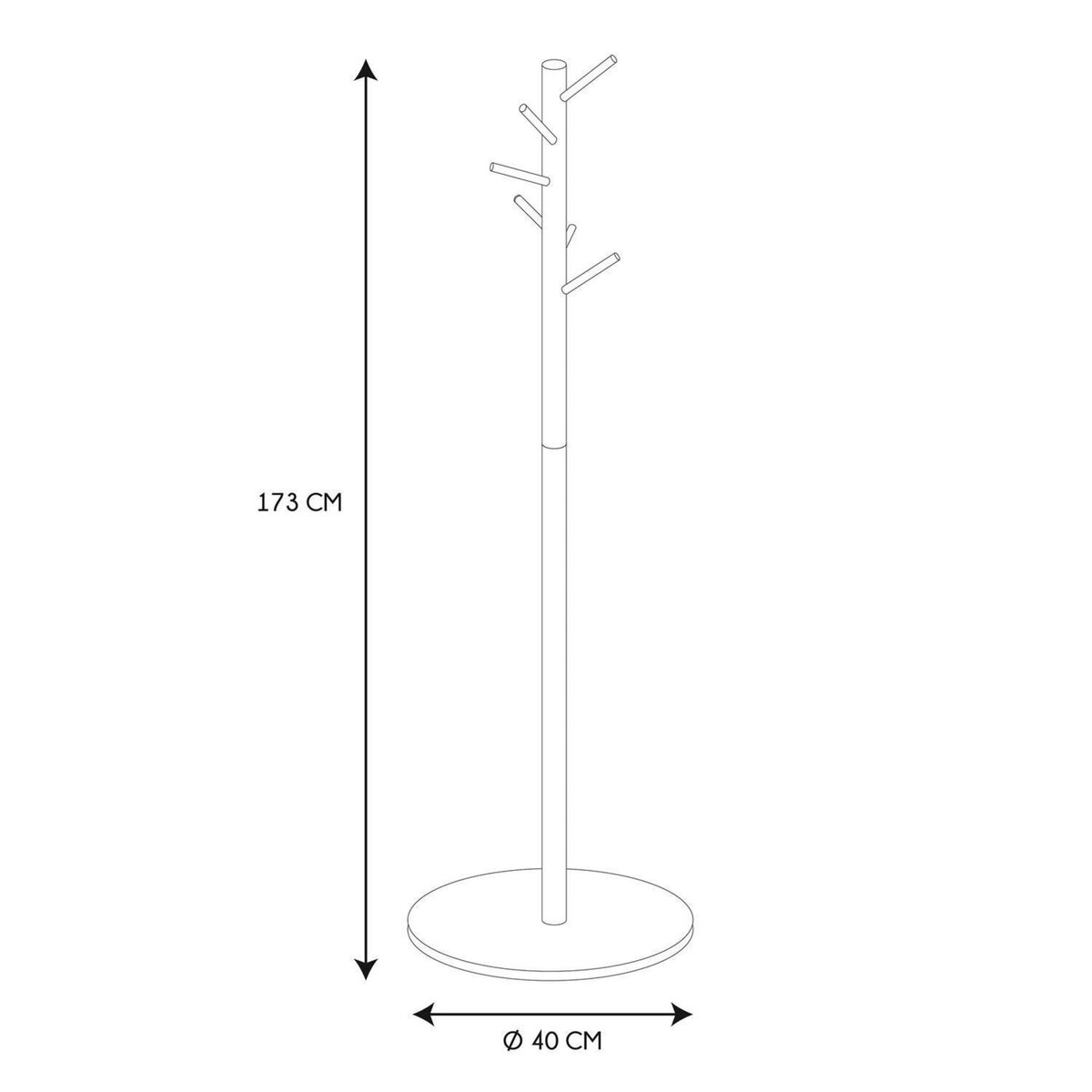 The Home Deco Factory Portemanteau bicolore en bois 5 accroches - Blanc et marron