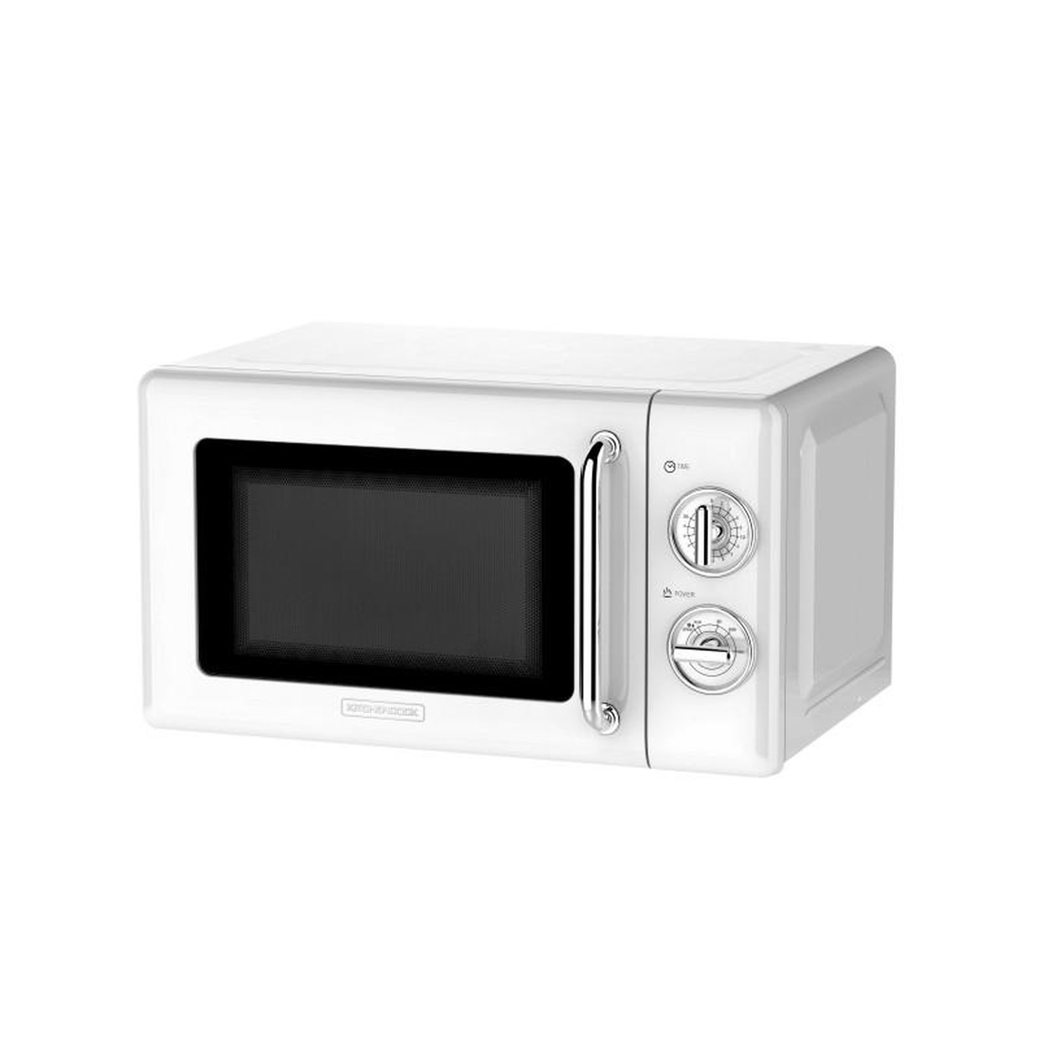 Voir la diapositive 3 : KITCHENCOOK Kitchencook - kmo20 retro white - micro-ondes 20l rétro - 700w - commandes mécaniques