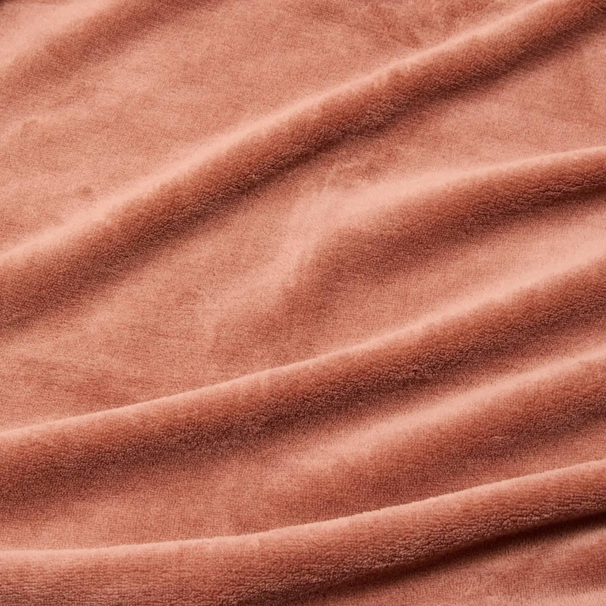 Voir la diapositive 3 : ATMOSPHERA Plaid uni microfibre  kiesa  180x260cm terre de rose