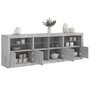 Voir la diapositive 1 : VIDAXL Buffet avec lumières LED gris béton 202x37x67 cm