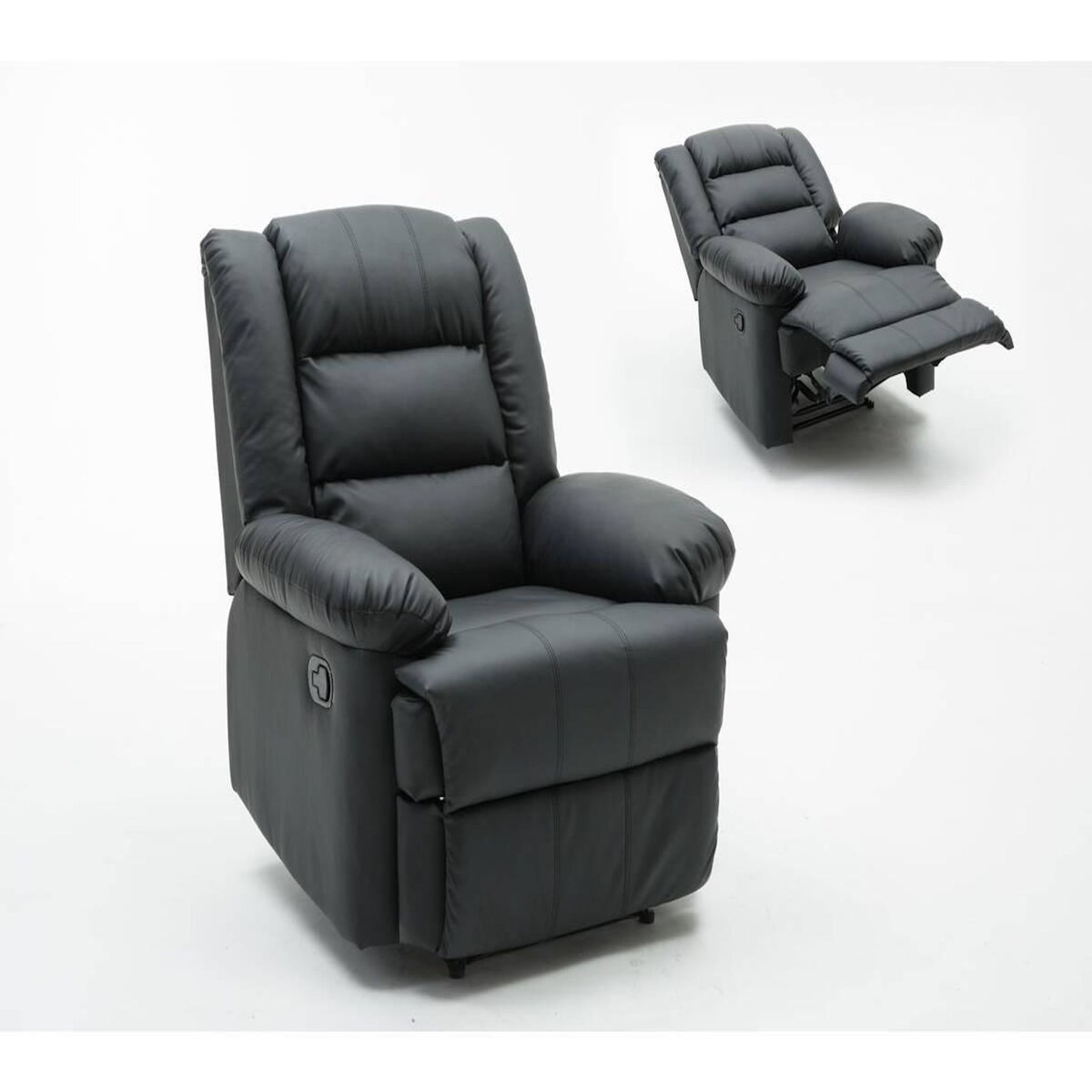 Habitat et Jardin Fauteuil relax  Buckingham  - 85 x 93 x 100 cm - Noir