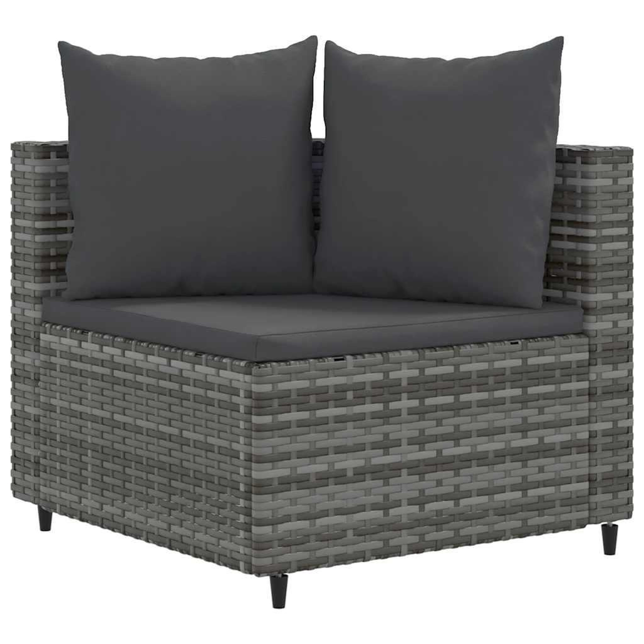 Voir la diapositive 3 : VIDAXL Salon de jardin avec coussins 7 pcs gris resine tressee
