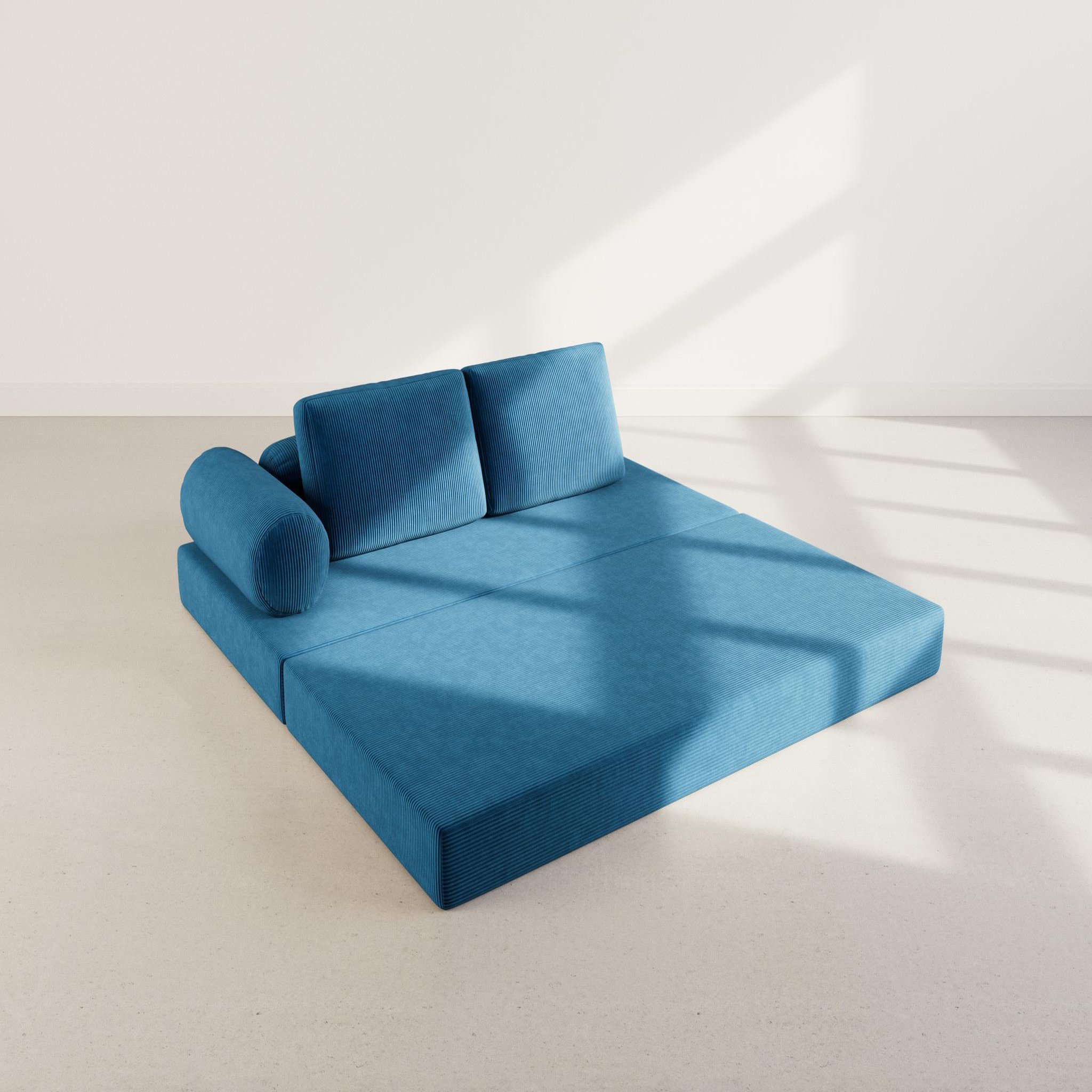 Voir la diapositive 3 : LISA DESIGN Lonny - canapé 3 places convertible en velours côtelé