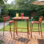 Voir la diapositive 4 : CONCEPT USINE Ensemble table de bar et 2 chaises hautes d'extérieur terracotta BERGAME