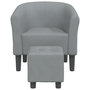 Voir la diapositive 3 : VIDAXL Chaise cabriolet avec repose-pied gris clair tissu