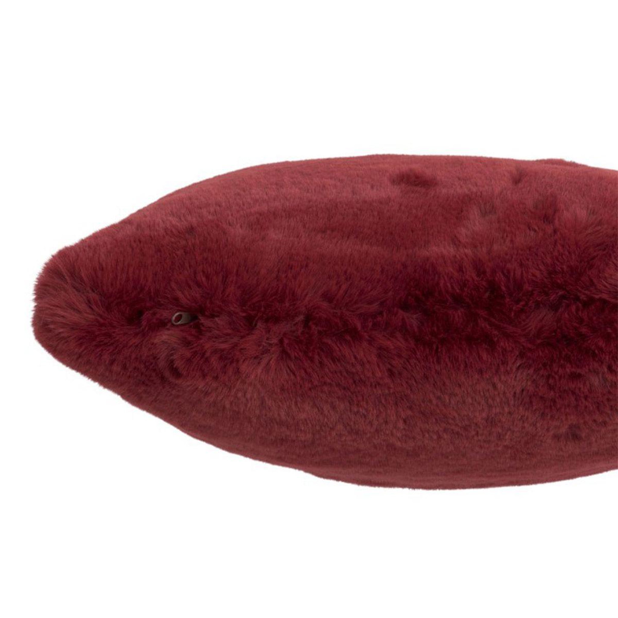 Voir la diapositive 2 : J-LINE Coussin imitation fourrure  cutie  45x45cm rouge