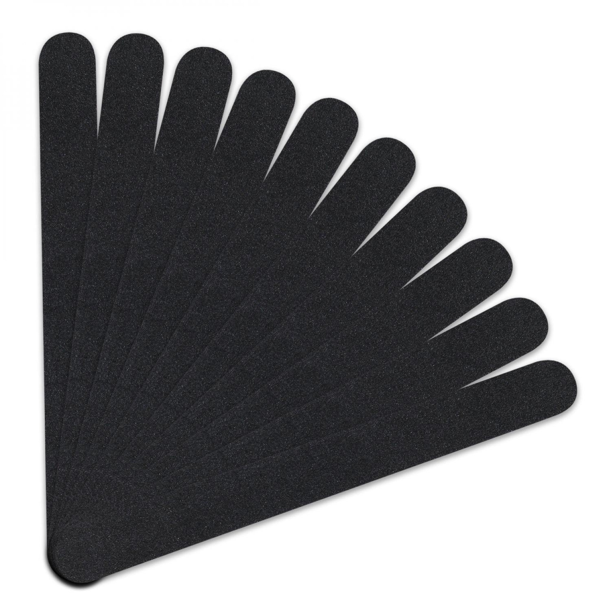 VIVEZEN Lot de 10 limes à ongles droites premium – Grain 100/180 - Noir