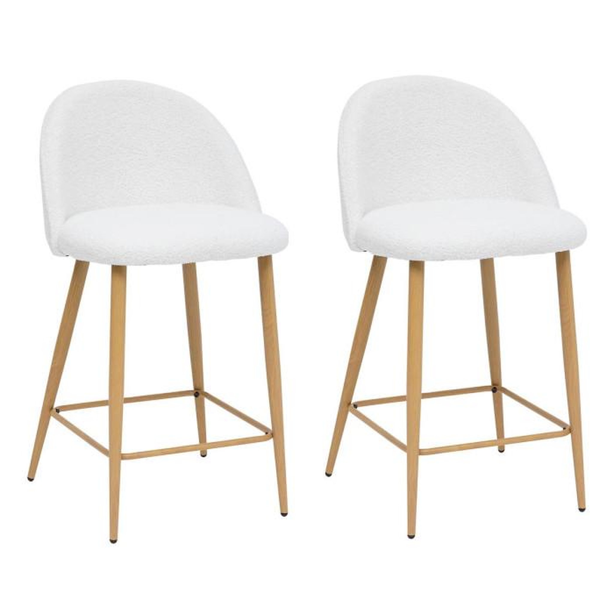 Voir la diapositive 1 : ATMOSPHERA Lot de 2 Chaises de Bar Bouclette  Slano  89cm Blanc