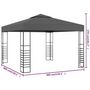 Voir la diapositive 6 : VIDAXL Tonnelle de jardin 3 x 3 m Anthracite