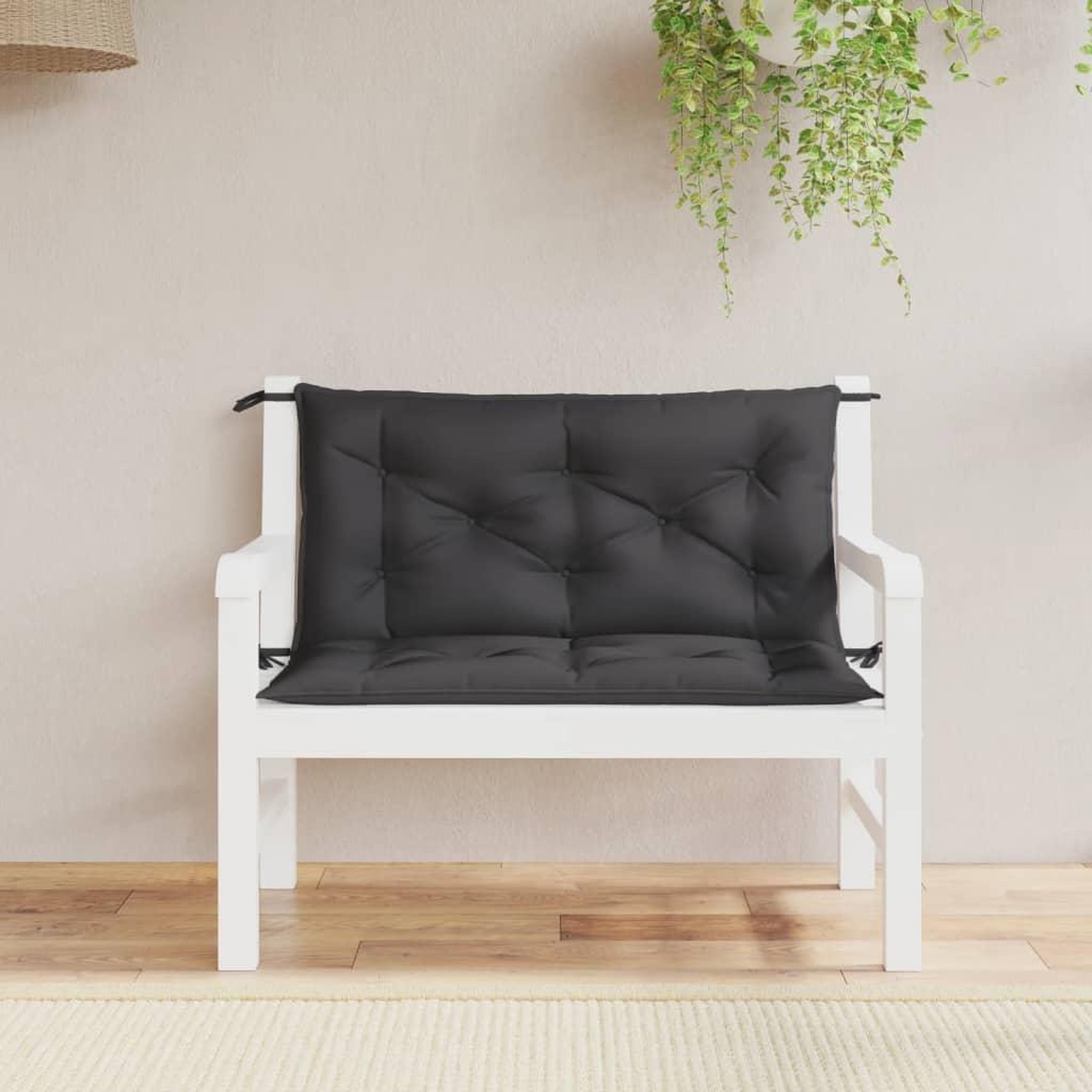 VIDAXL Coussins de banc jardin lot de 2 noir 100x50x7 cm tissu Oxford