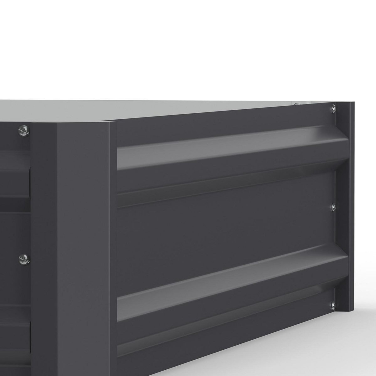 ID MARKET Lot de 2 carrés potager en métal châssis carré 90 x 90 cm gris anthracite