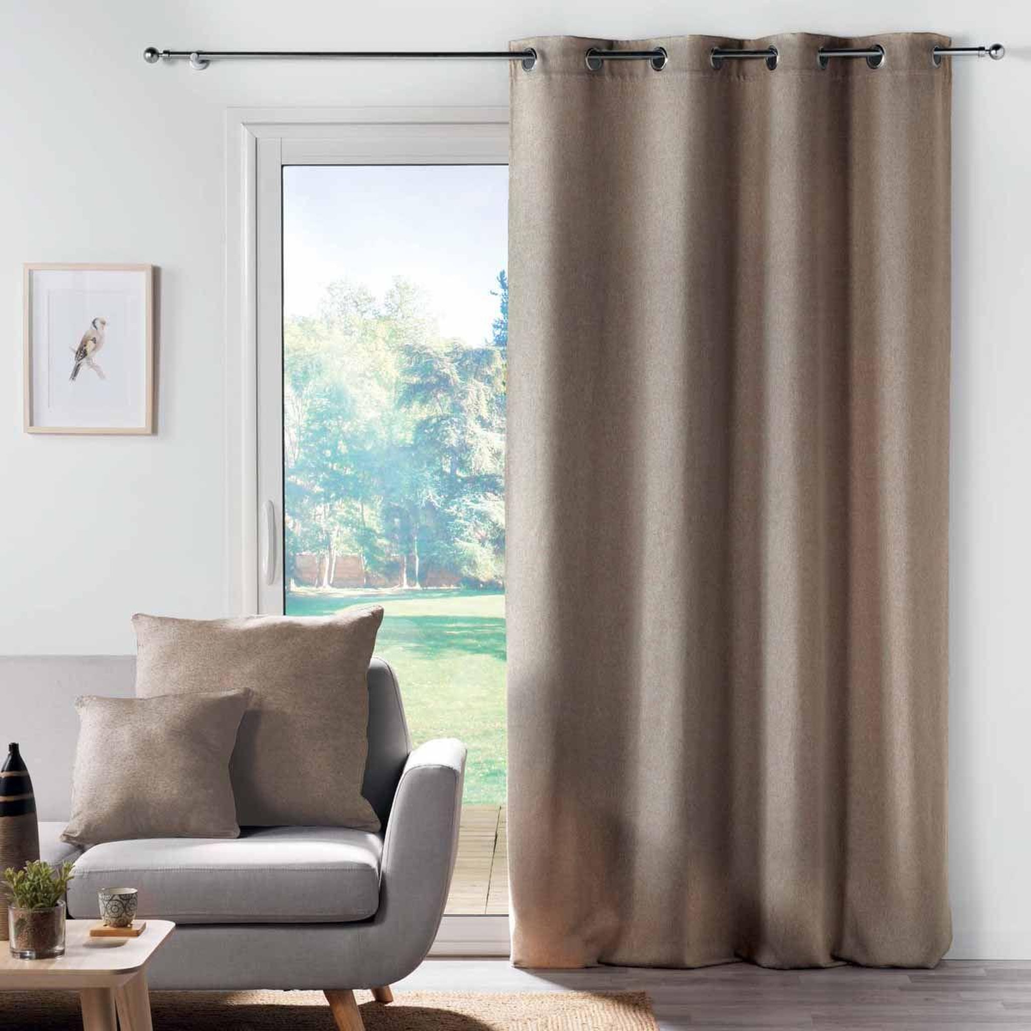 Voir la diapositive 3 : Douceur d'Intérieur Coussin uni déco  solena  40x40cm lin