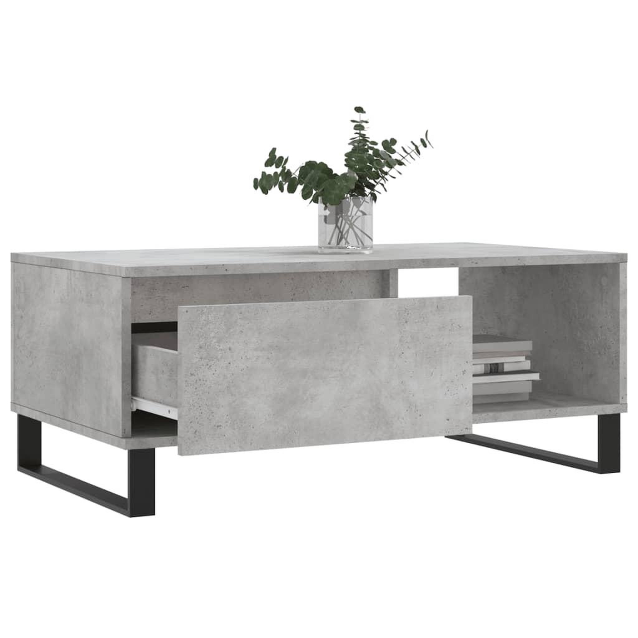 Voir la diapositive 4 : VIDAXL Table basse Gris beton 90x50x36,5 cm Bois d'ingenierie