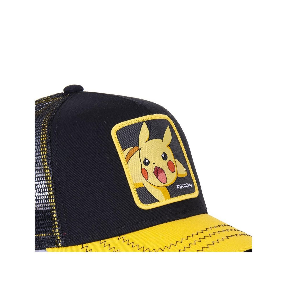 CAPSLAB Casquette Capslab trucker Pokemon Pikachu Noir Visière Jaune
